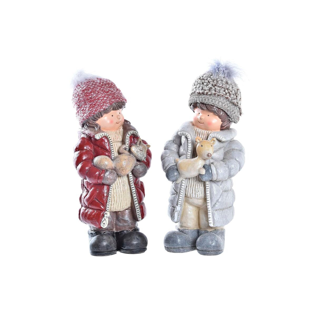 Adorno Natalício DKD Home Decor Poliéster Resina Meninos (15 x 12 x 35 cm) (2 Unidades)