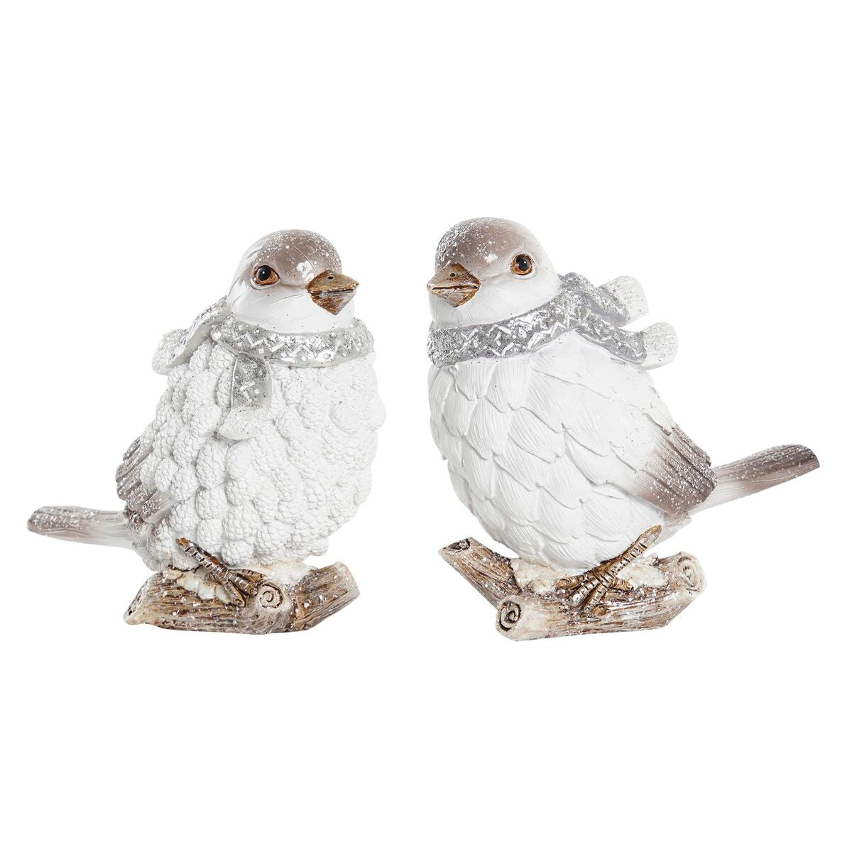 Adorno Natalício DKD Home Decor Resina Vogel (13,5 x 7 x 12,5 cm) (2 Unidades)