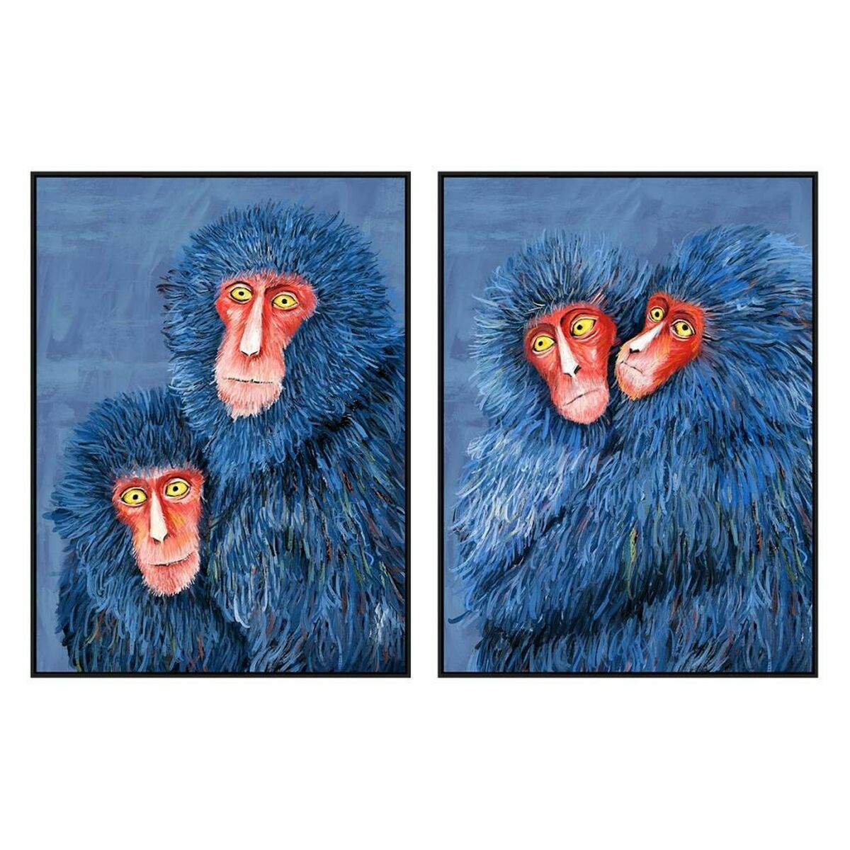 Tela DKD Home Decor Moderno Macacos 90 x 4 x 120 cm (2 Unidades)