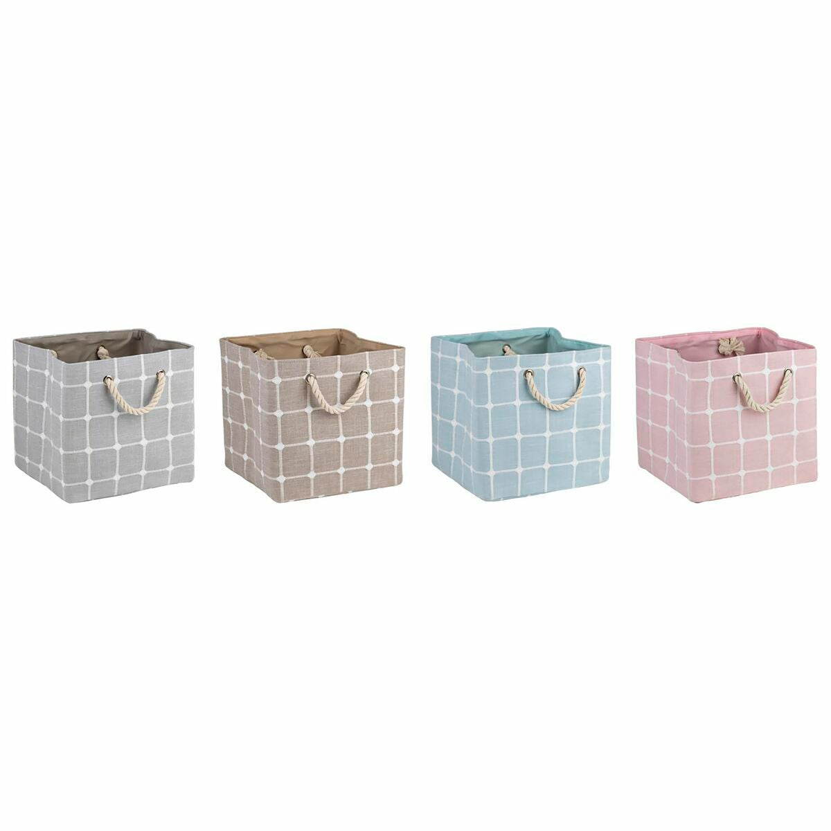 Caixa Decorativa DKD Home Decor Poliéster EVA (30 x 30 x 30 cm) (4 Unidades)