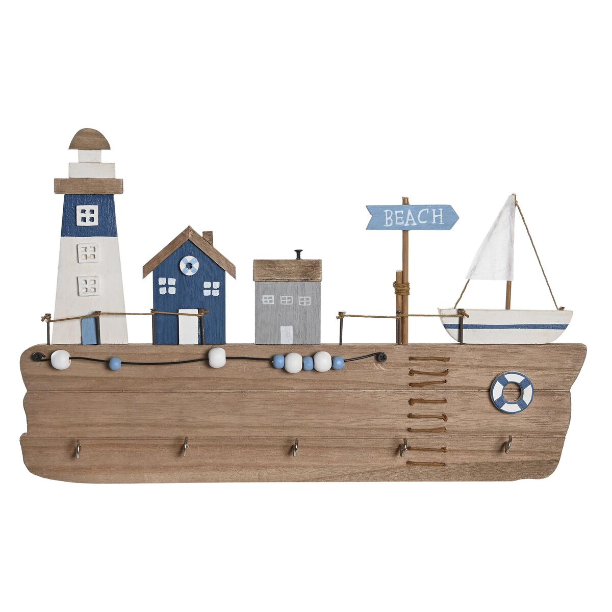 Bengaleiro de parede DKD Home Decor Madeira MDF (34,5 x 1,5 x 21,5 cm)