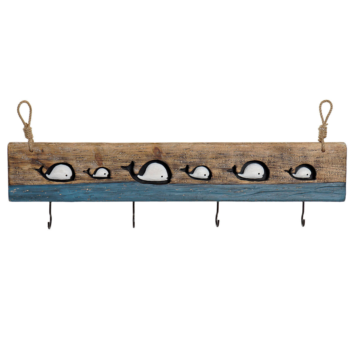 Bengaleiro de parede DKD Home Decor Acabamento envelhecido Metal Madeira (85 x 4 x 33 cm)