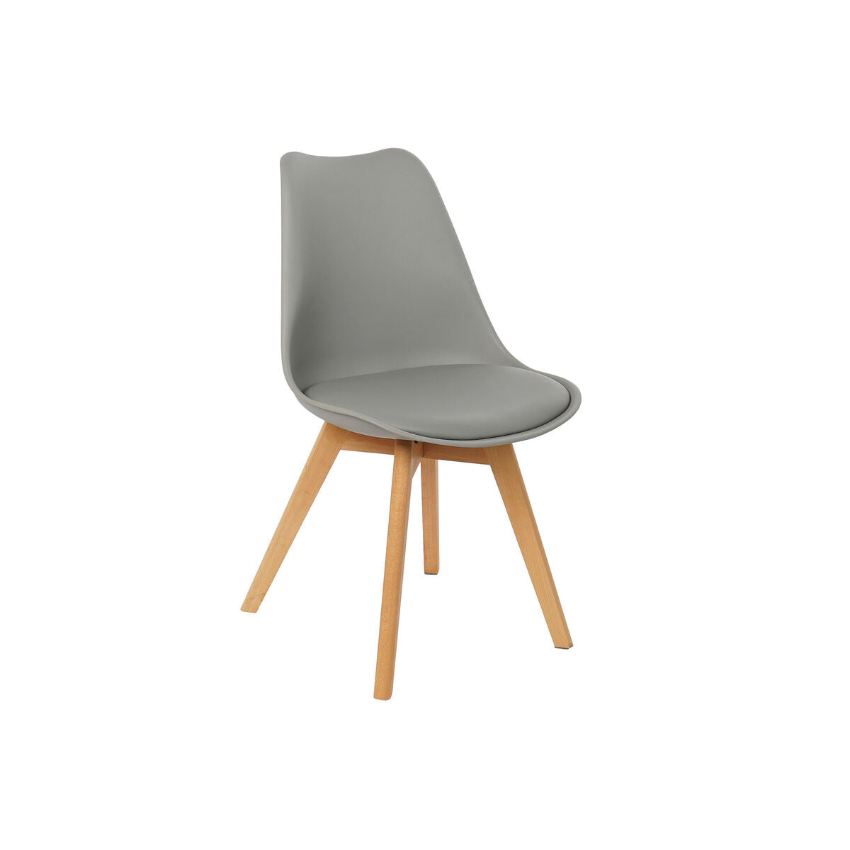 Cadeira DKD Home Decor Castanho Cinzento Natural Espuma Polipropileno madeira de faia Poliuretano 48 x 55 x 83 cm