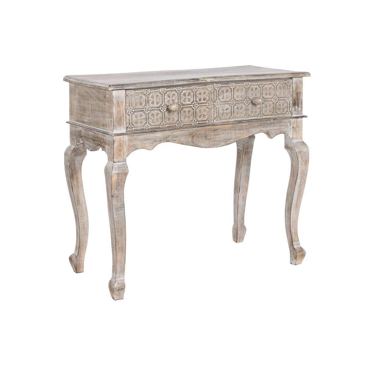 Aparador com 2 Gavetas DKD Home Decor Branco Castanho 91 x 42 x 81 cm