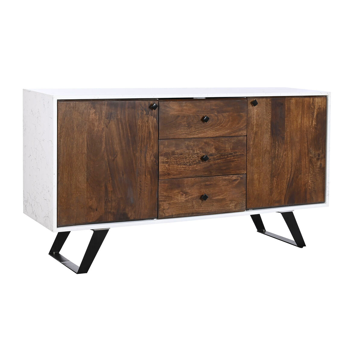 Aparador DKD Home Decor Branco Catanho escuro Madeira de mangueira 150 x 40 x 80 cm