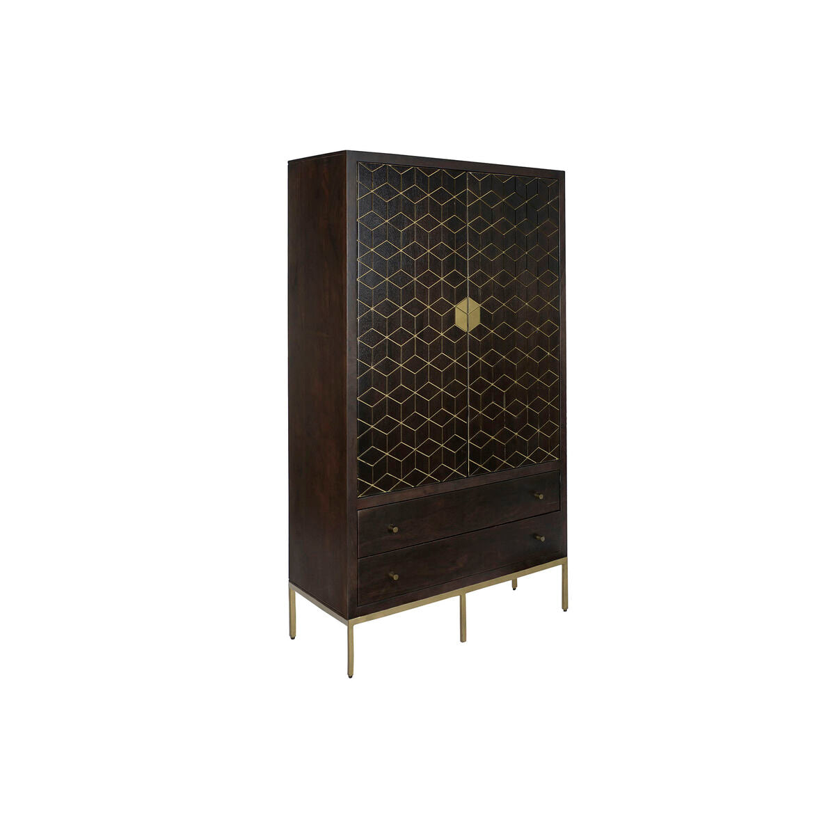 Armário DKD Home Decor 100 x 40 x 175 cm Preto Metal Acácia