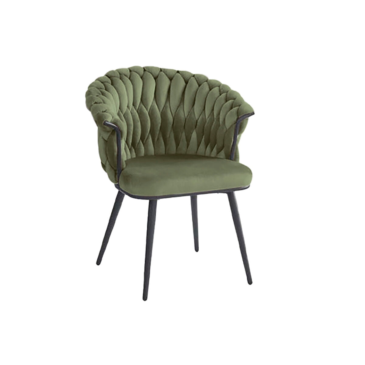 Cadeira DKD Home Decor Preto Verde Poliéster Veludo Metal 66 x 60 x 84 cm