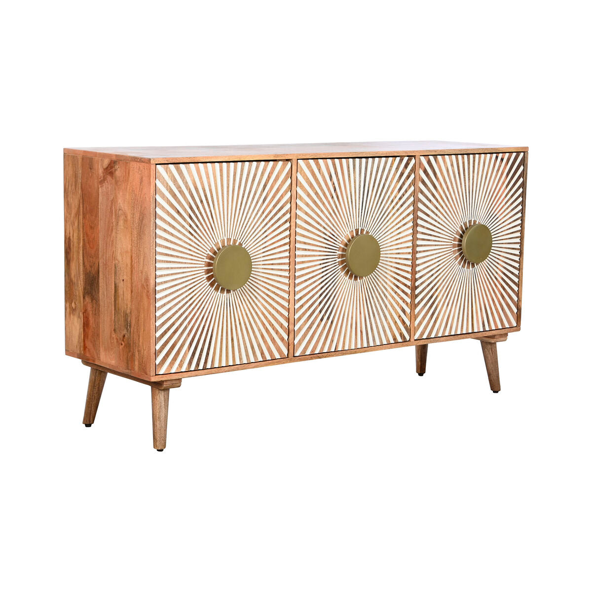Aparador Home ESPRIT Branco Dourado Natural Madeira 145 x 45 x 80 cm