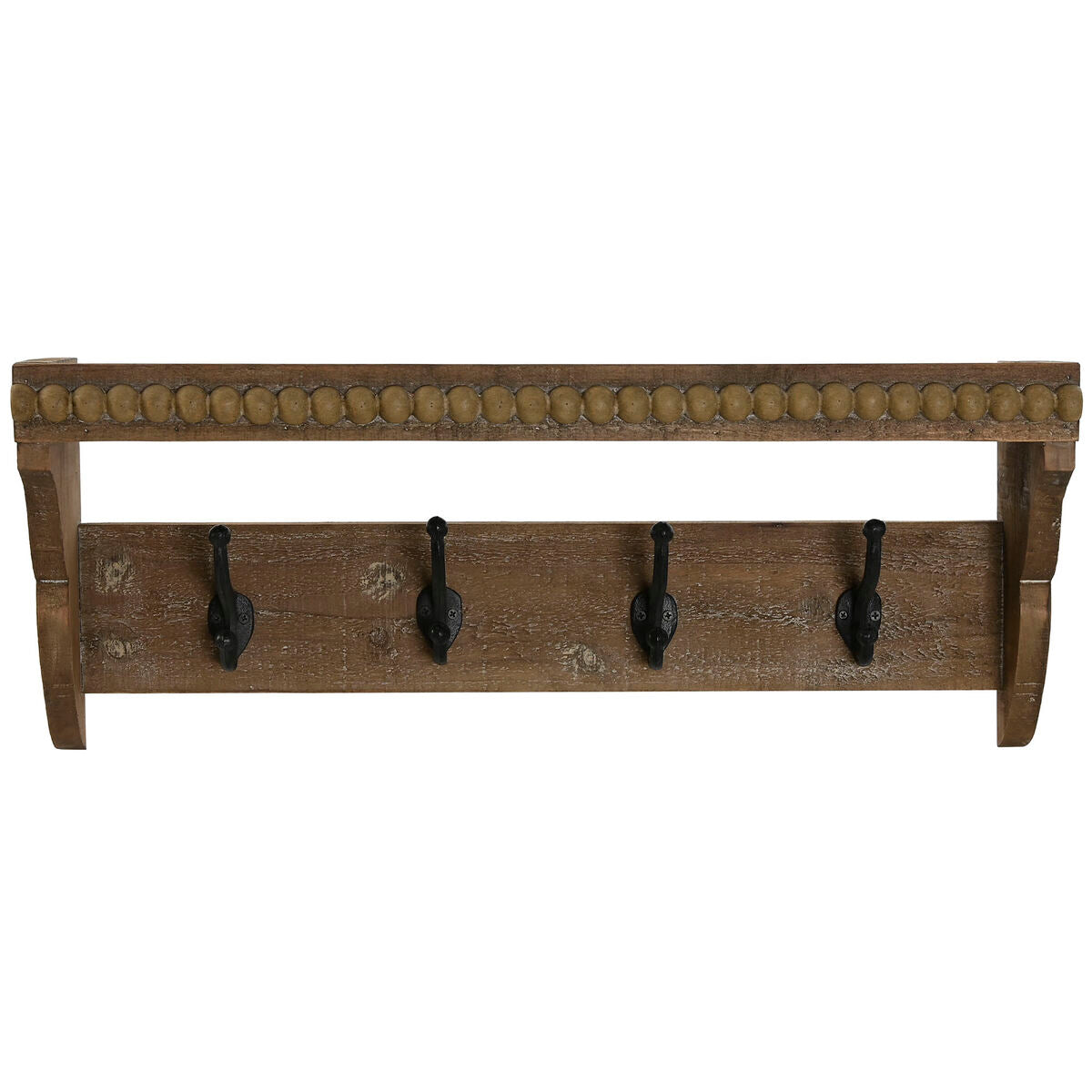 Bengaleiro de parede Home ESPRIT Castanho Preto Madeira Metal 67 x 17 x 27 cm
