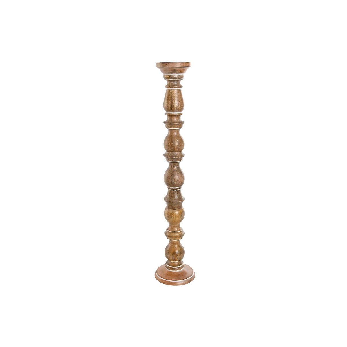 Candelabro Home ESPRIT Castanho Madeira de mangueira Natural Romântico 15 x 15 x 76 cm