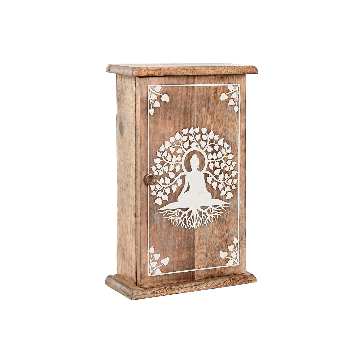 Armário para chaves Home ESPRIT Branco Natural 18 x 7,5 x 28 cm