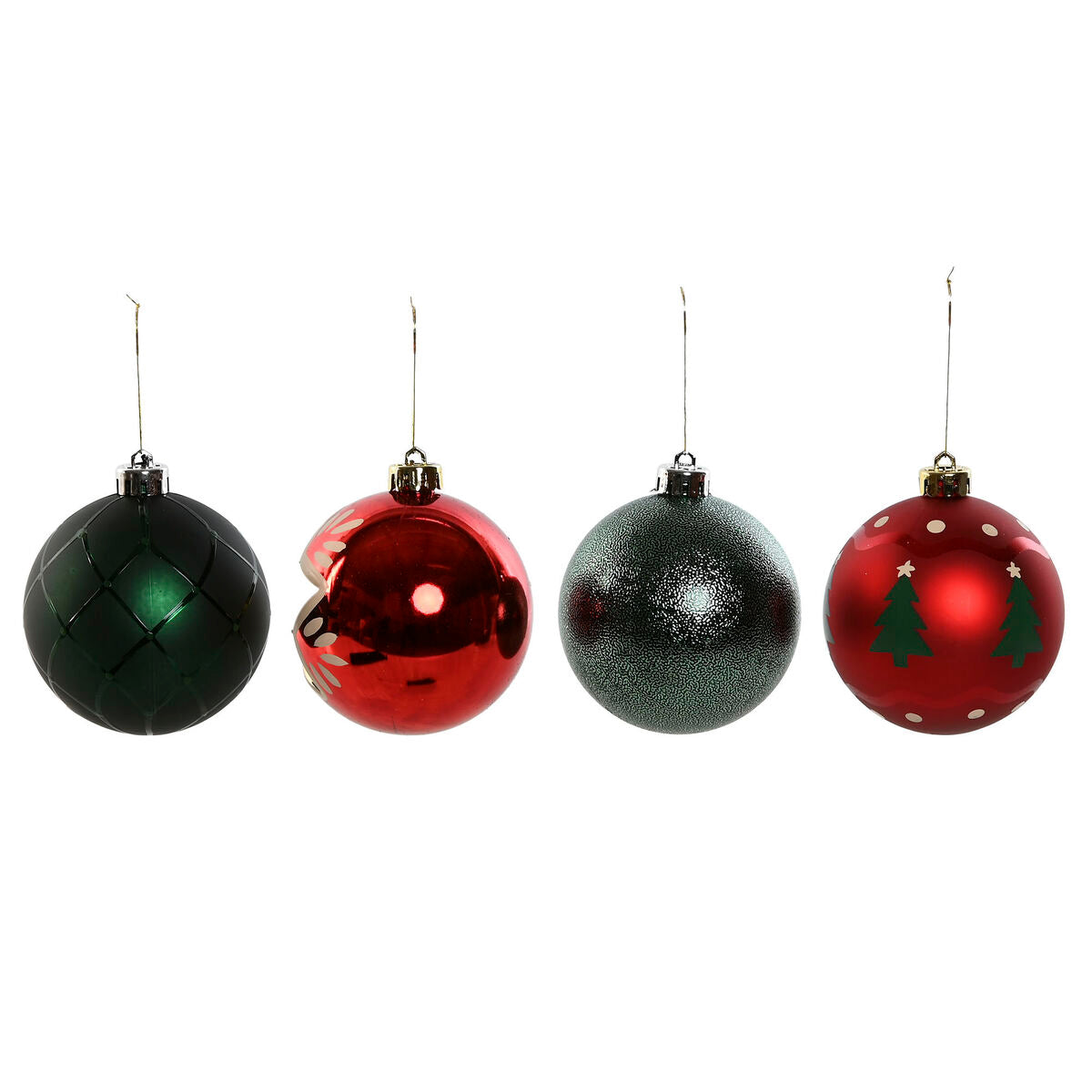 Bolas de Natal Home ESPRIT Vermelho Dourado Polietileno 32,5 x 8 x 32,5 cm (16 Peças)