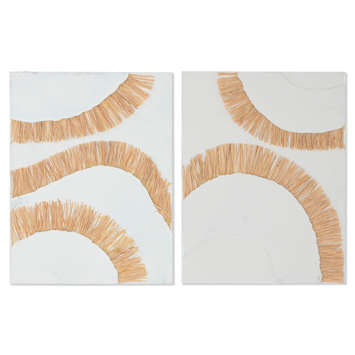 Tela Home ESPRIT Branco Natural Boho 60 x 3 x 80 cm (2 Unidades)