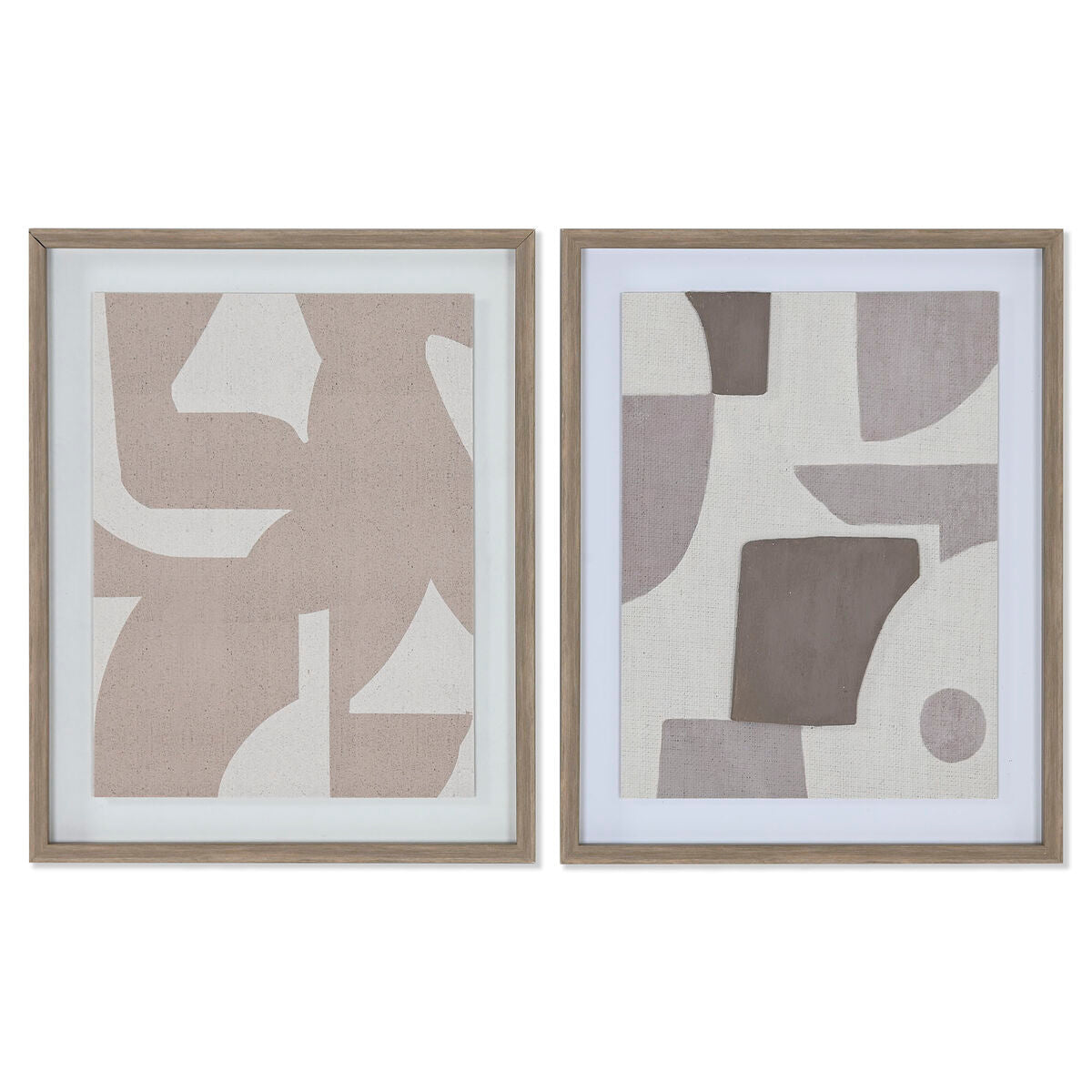 Tela Home ESPRIT Bege Cinzento Abstrato Moderno 40 x 3 x 50 cm (2 Unidades)