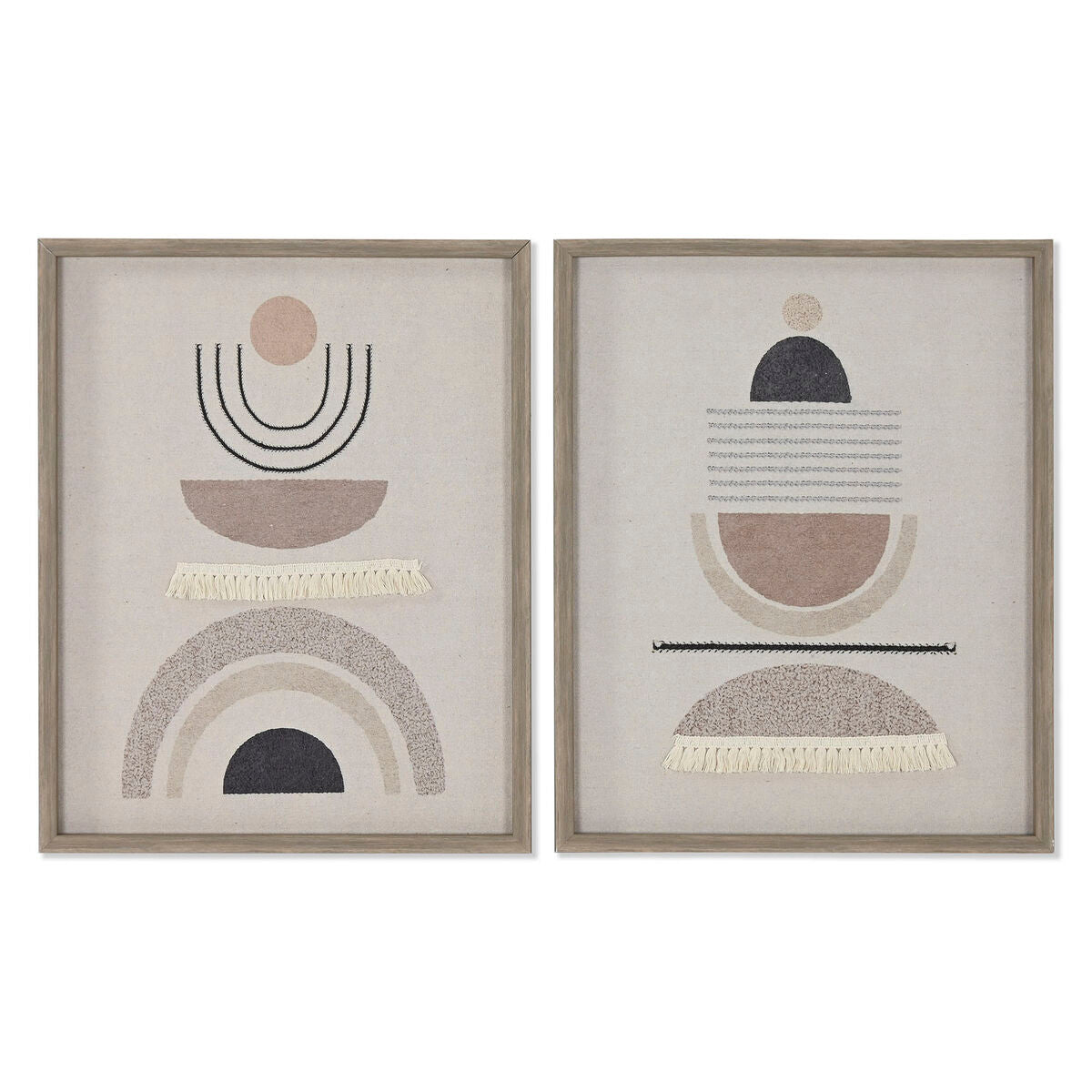 Tela Home ESPRIT Bege Moderno Escandinavo 40 x 4 x 50 cm (2 Unidades)
