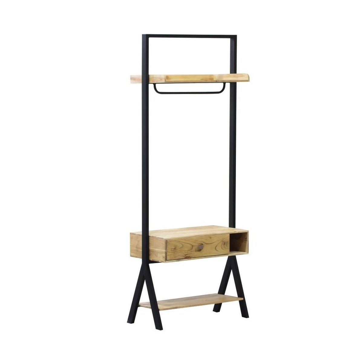 Banco Home ESPRIT Preto Natural 80 x 40 x 200 cm