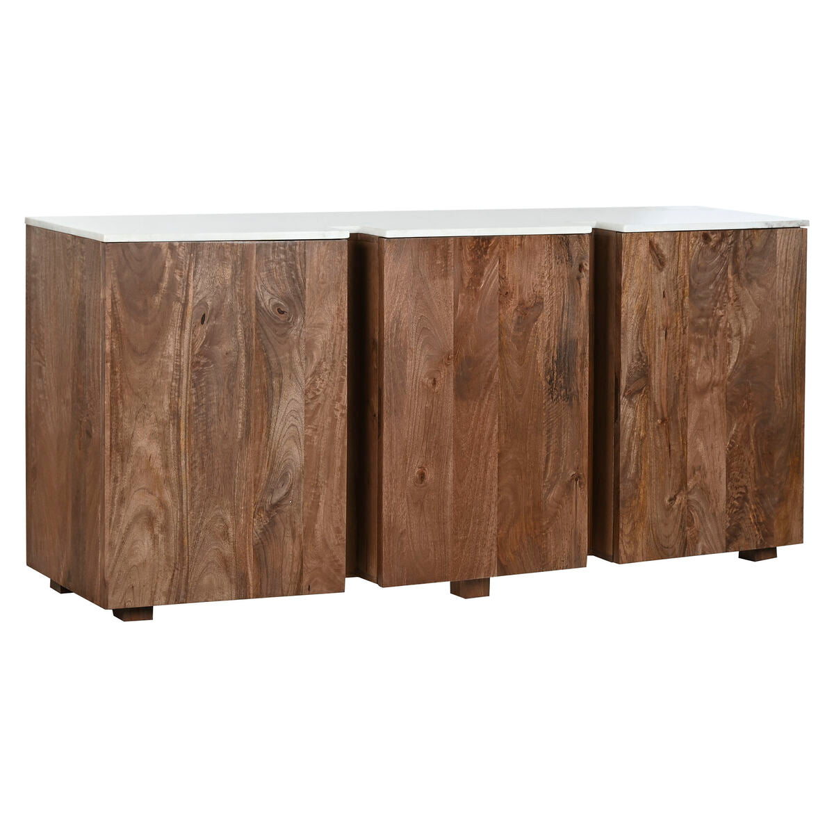 Aparador Home ESPRIT Branco Castanho Mármore Madeira de mangueira 162,5 x 47 x 76 cm