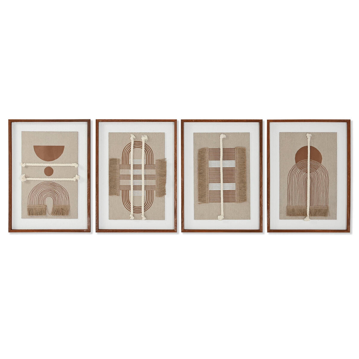 Tela Home ESPRIT Branco Natural Moderno Escandinavo 36 X 2,3 X 50,3 cm (4 Unidades)