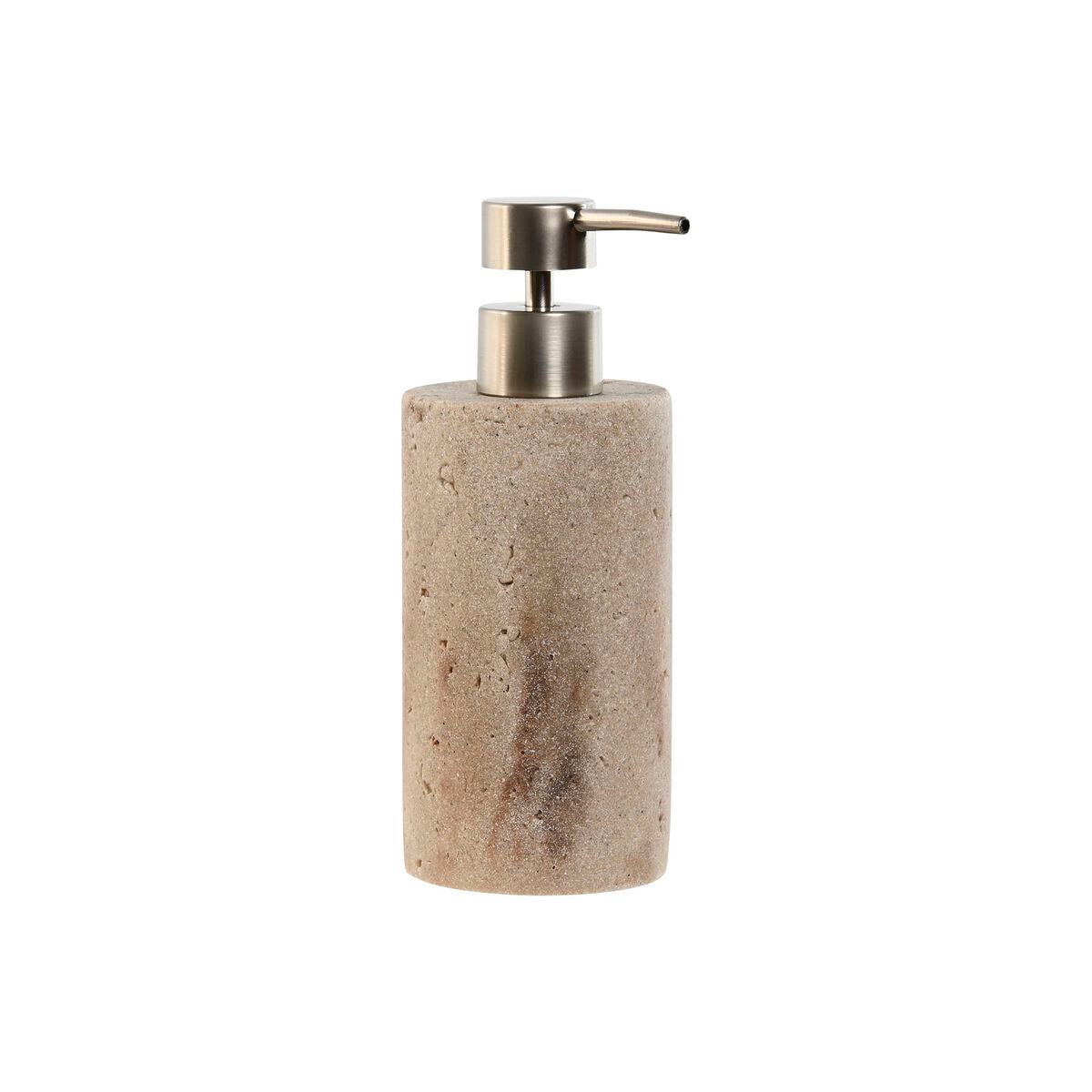 Dispensador de Sabão Home ESPRIT Creme Prateado Resina Polietileno Mármore 7 x 7 x 17,5 cm
