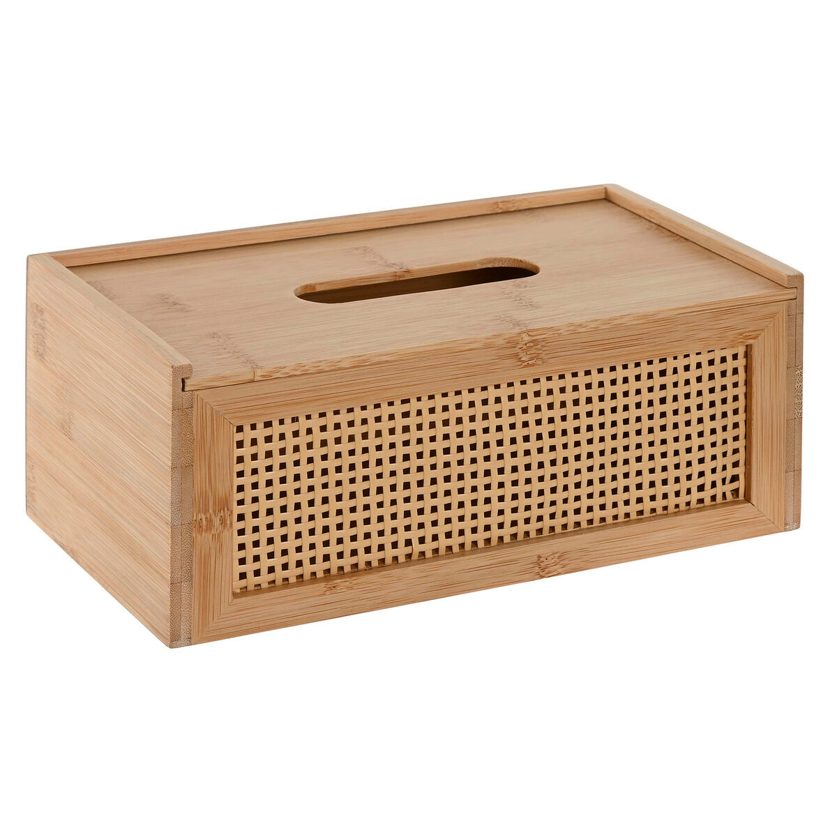 Caixa para lenços Home ESPRIT Bambu Rotim 25 x 13 x 10 cm
