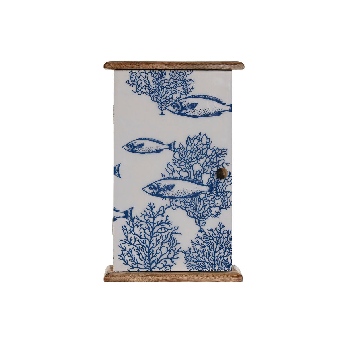 Armário para chaves Home ESPRIT Azul Branco Natural 18 x 7,5 x 28 cm