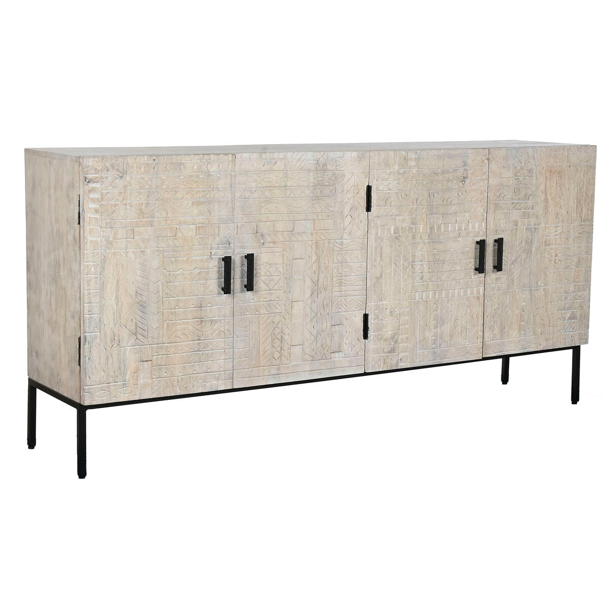 Aparador Home ESPRIT Branco Metal Madeira de mangueira 180 x 40 x 85 cm