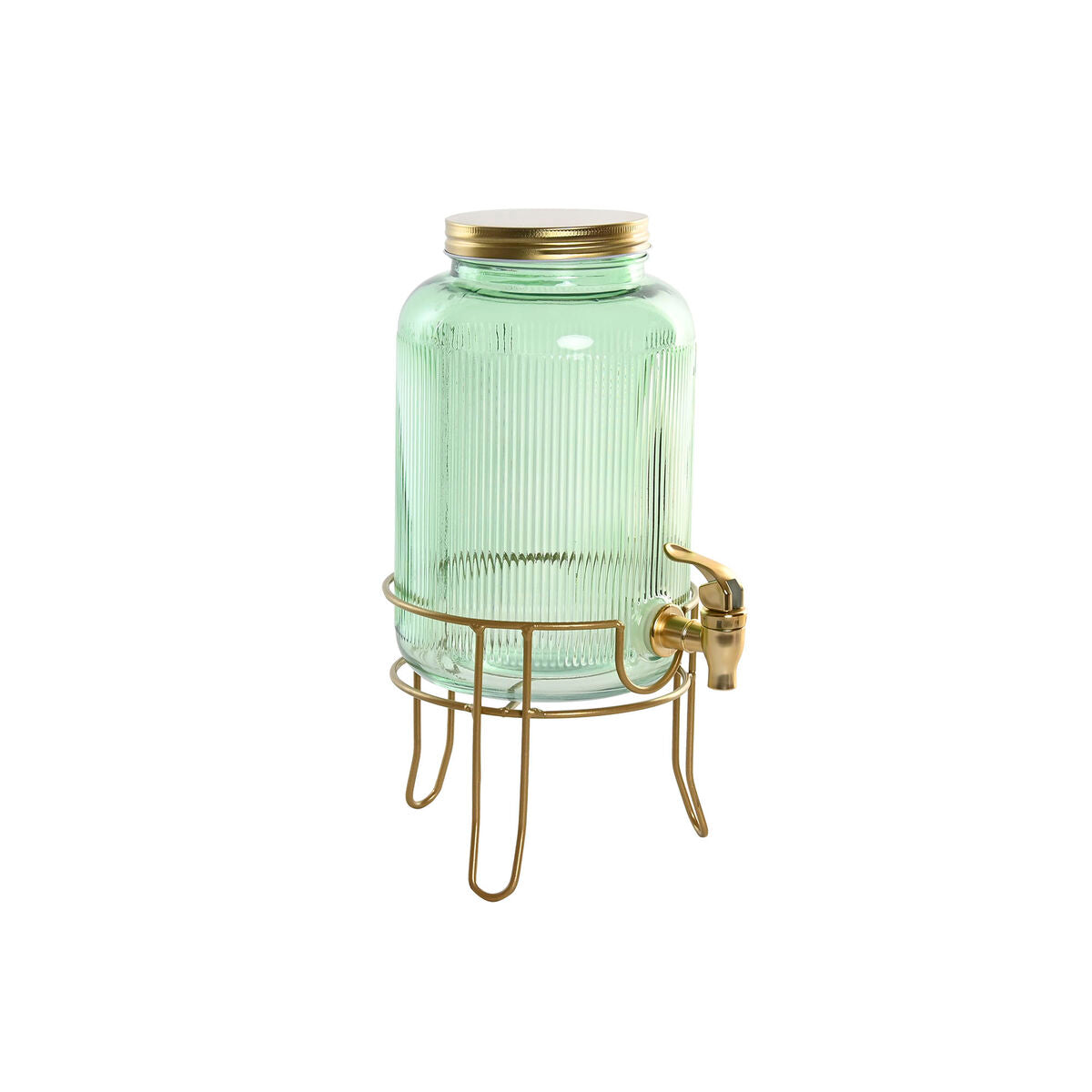 Dispensador de Água Home ESPRIT Verde Dourado Metal Cristal 4 L 16 x 16 x 24,6 cm