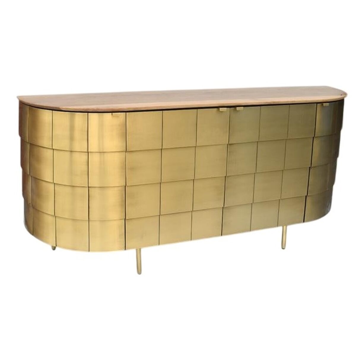 Aparador Home ESPRIT Dourado Latão Madeira de mangueira 197 x 46 x 85 cm