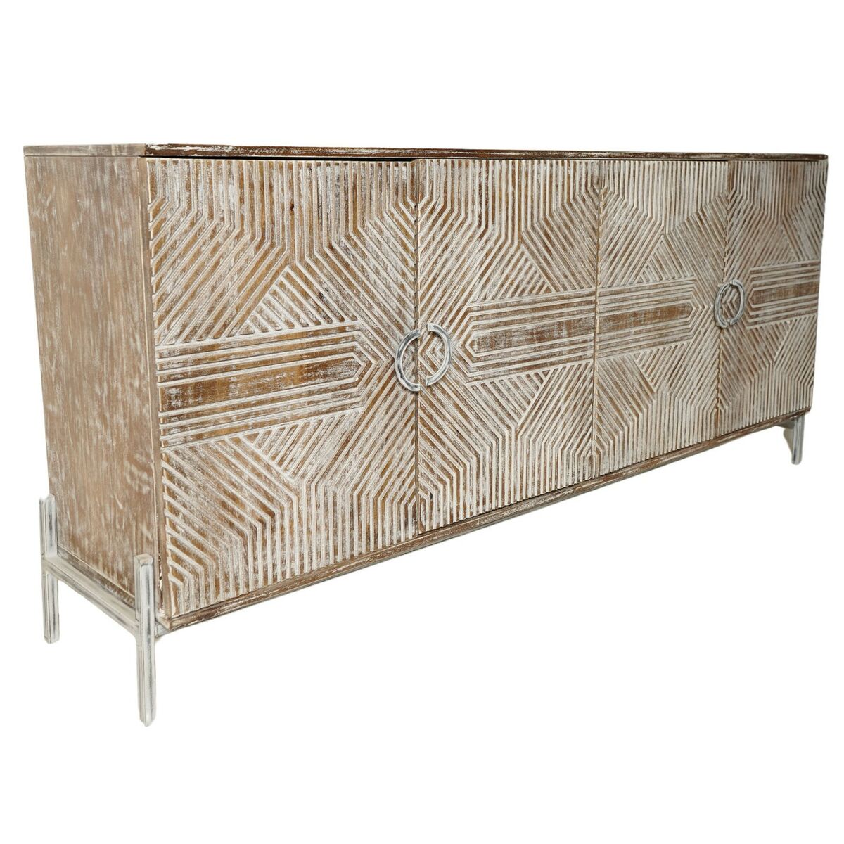 Aparador Home ESPRIT Branco Madeira de mangueira 180 x 40 x 80 cm