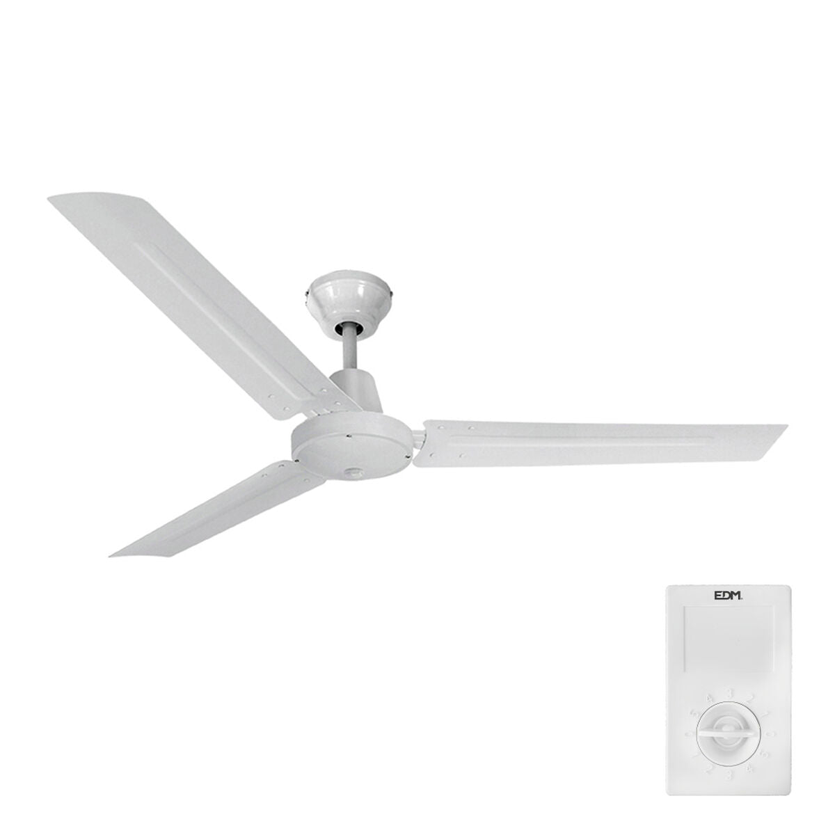 Ventilador de Teto EDM 33982 Branco 60 W Ø 120 cm Mini industrial