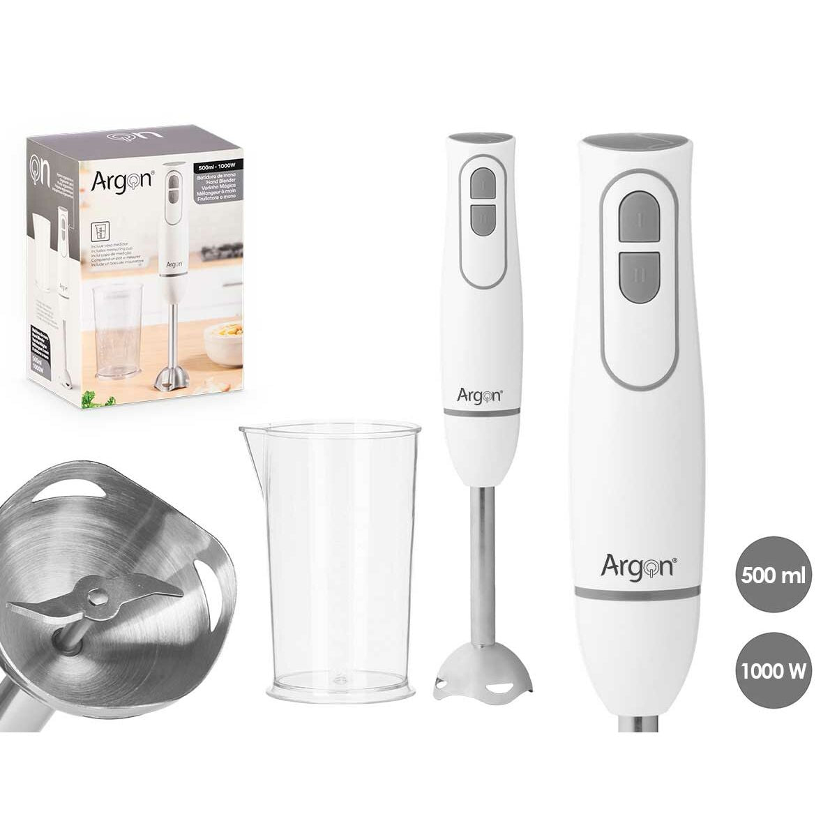 Batedora de Mão Argon JE-908AW Branco Cinzento 1000 W