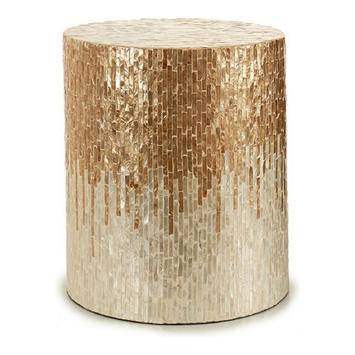 Banqueta Dourado Prateado Branco Bege Madrepérola Aglomerado