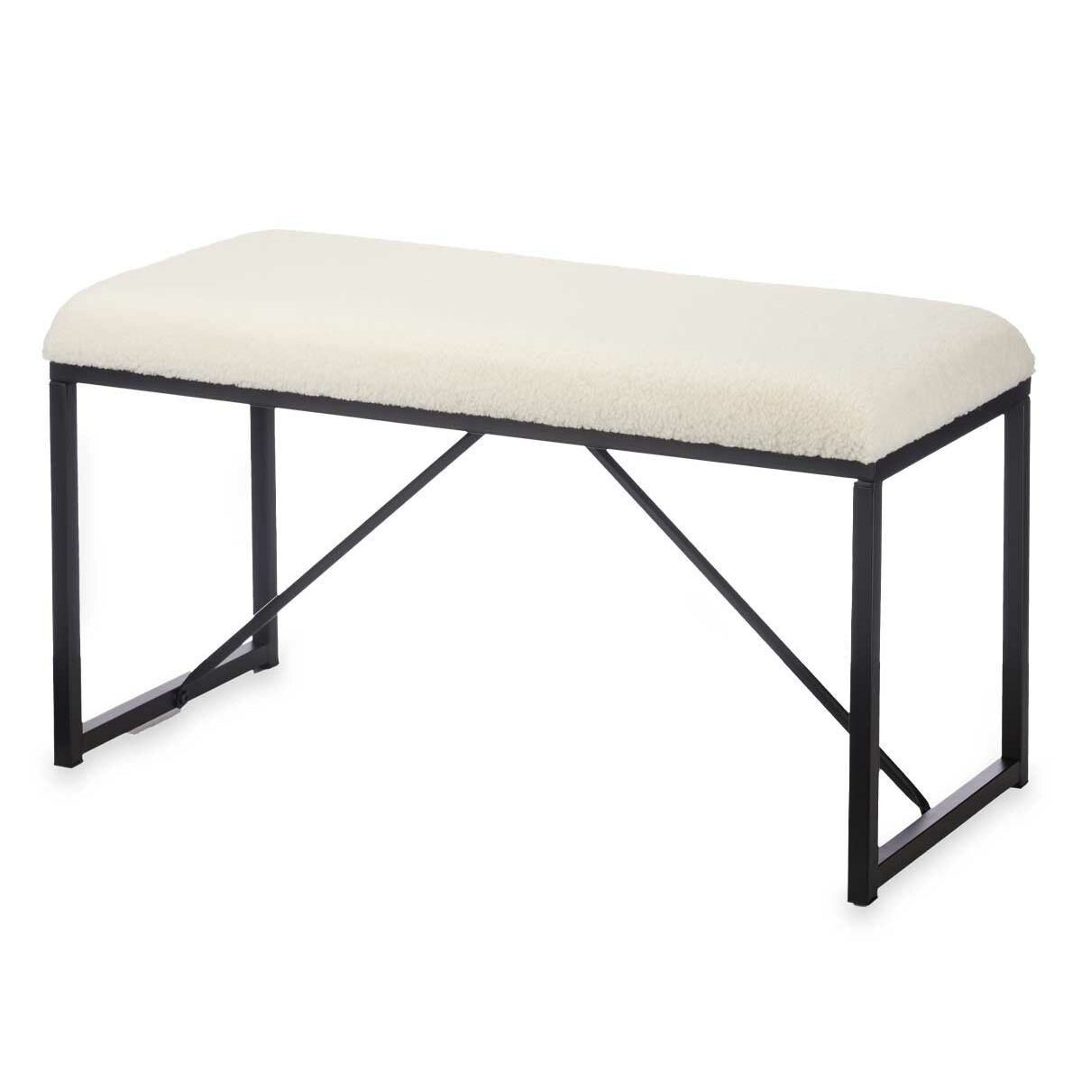 Banco Gift Decor TR23063-1 Branco Metal Tecido 81 x 42 x 38 cm