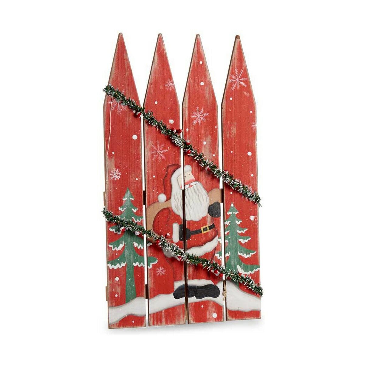 Adorno Natalício Krist+ HLS210003-1 Branco Vermelho Verde Pai Natal Barreira 34,7 x 4 x 60 cm