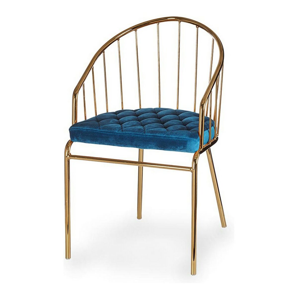 Cadeira Dourado Azul Barras 51 x 81 x 52 cm