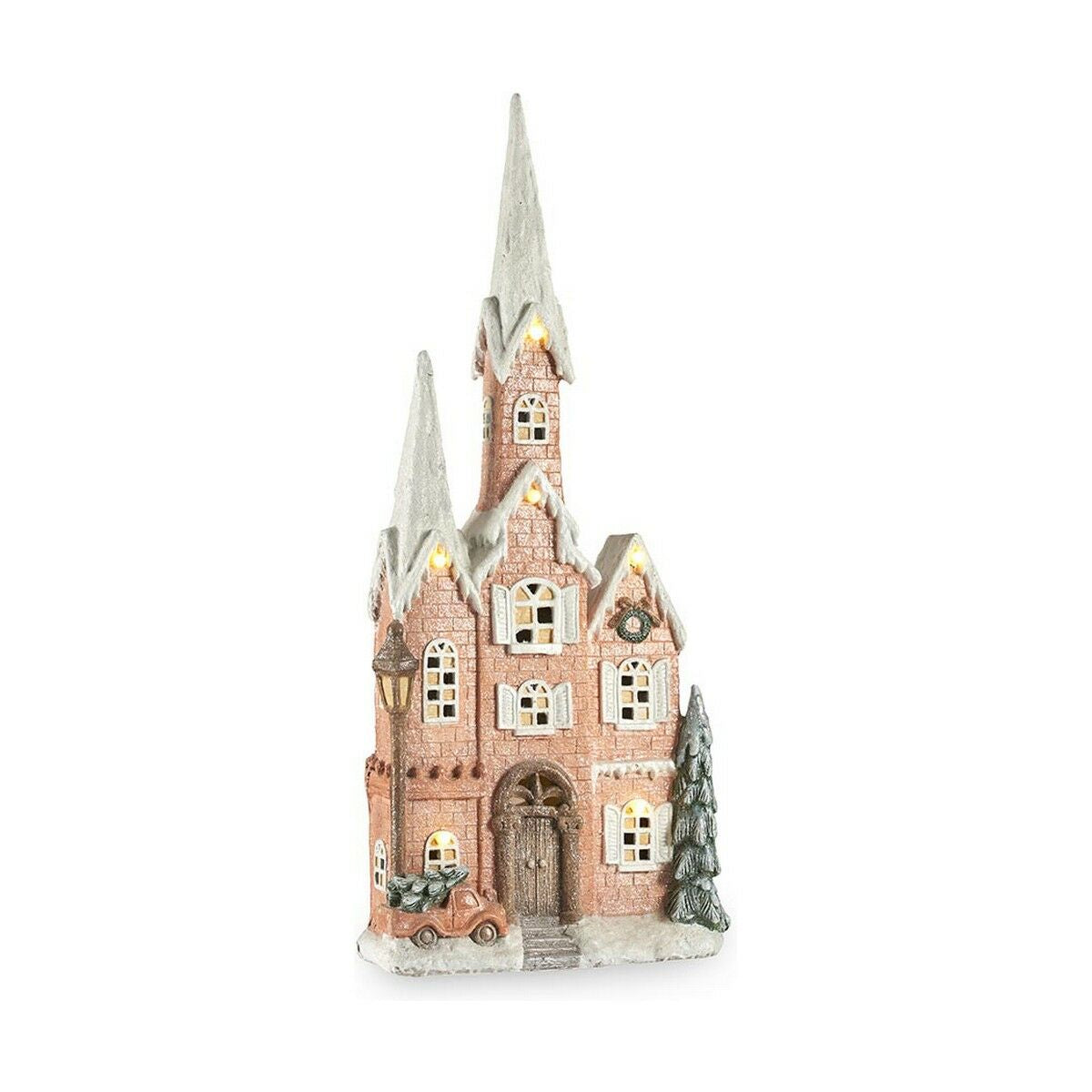 Adorno Natalício Krist+ CC2187107 Branco Castanho Verde Cor de Rosa Casa Natal 20 x 125 x 55 cm Leve LED Música