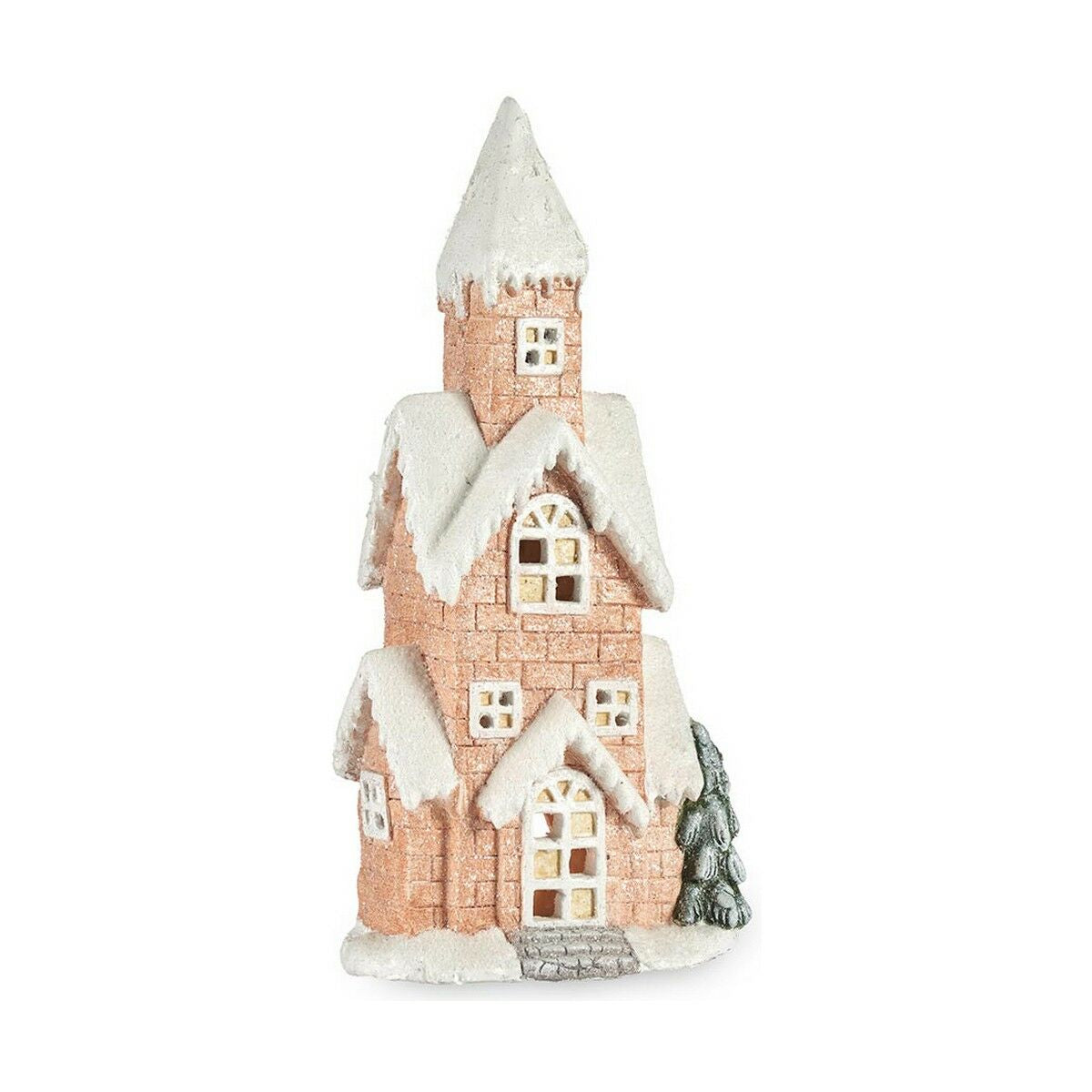 Adorno Natalício Krist+ CC2187090 Branco Verde Bege Cor de Rosa Casa Natal 25 x 52 x 15 cm Leve LED Música