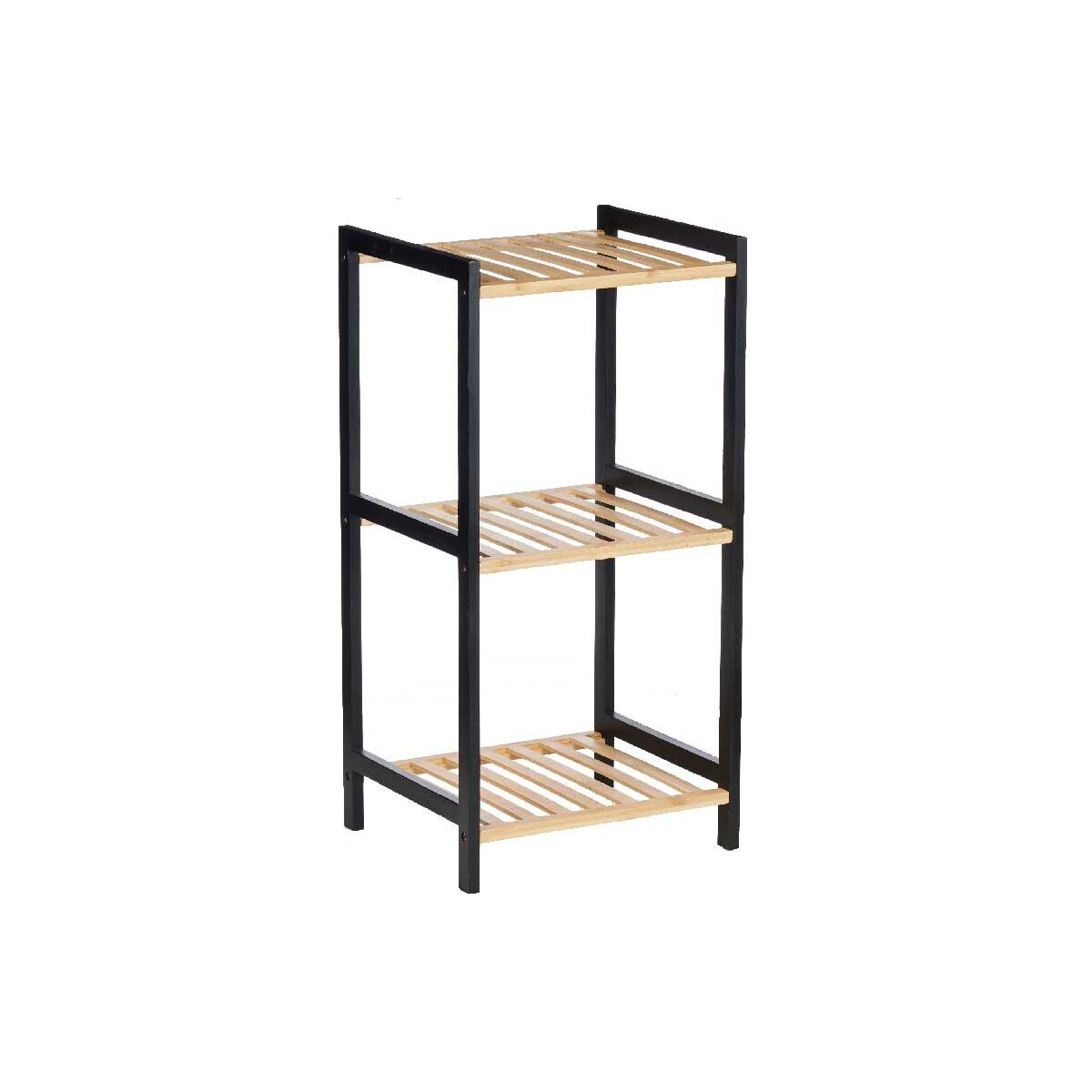 Prateleira de Casa de Banho Berilo WR5503-3-464 Preto Natural 35 x 30 x 70 cm