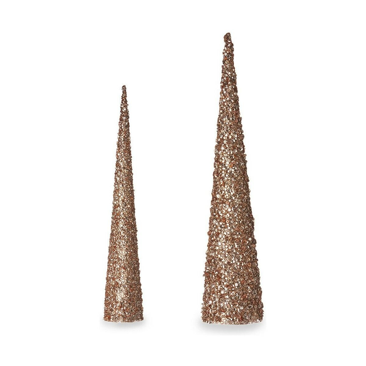 Adorno Natalício Krist+ 193YYX38-MNCA-3 Bronze Dourado Lantejoulas Natal 9,5 x 60 x 9,5 cm 8,5 x 8,5 x 40 cm Cones