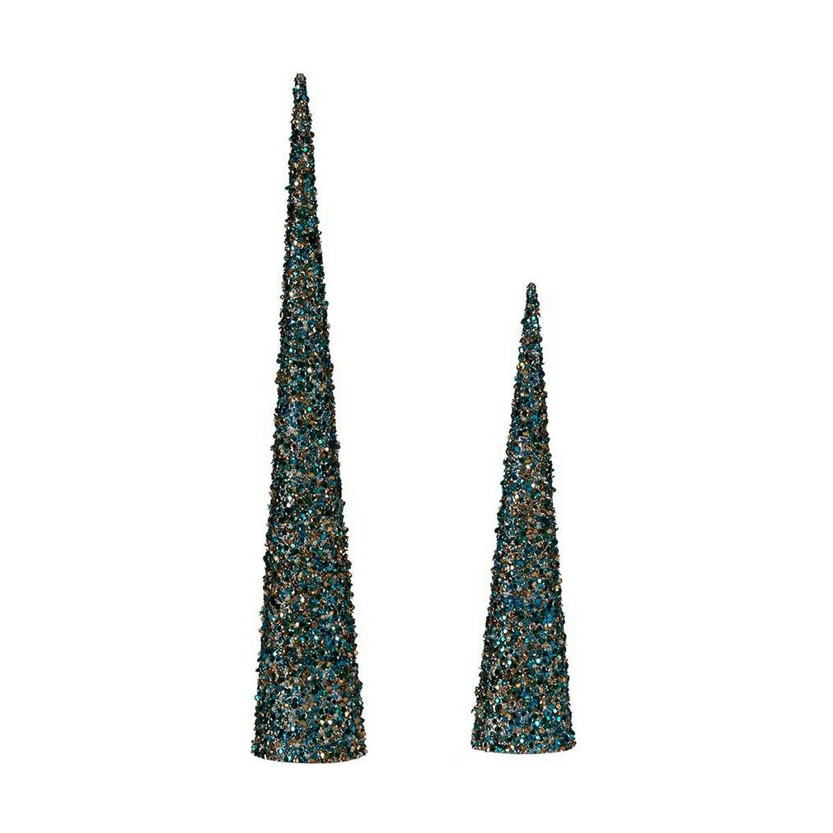 Adorno Natalício Krist+ 193YYX38-MNCA-6 Azul Dourado Lantejoulas Natal 9,5 x 60 x 9,5 cm Cones
