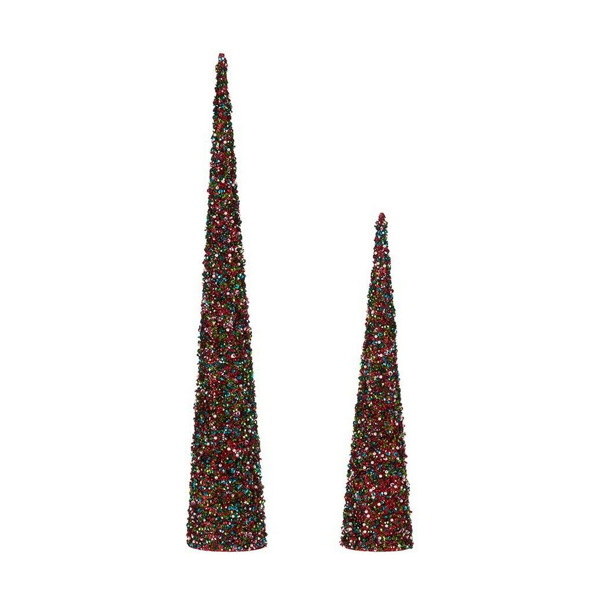 Adorno Natalício Krist+ Azul Fúcsia Lantejoulas Natal 9,5 x 60 x 9,5 cm Cones