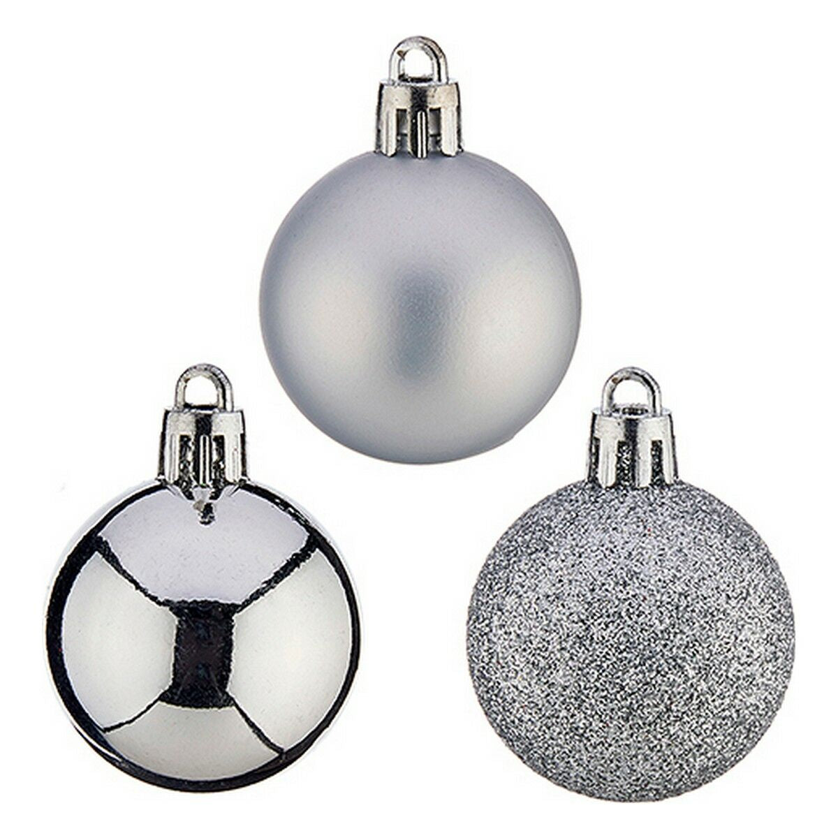 Bolas de Natal Ø 4 cm Prateado PVC 12 x 8 x 8 cm 8 x 8 x 12 cm