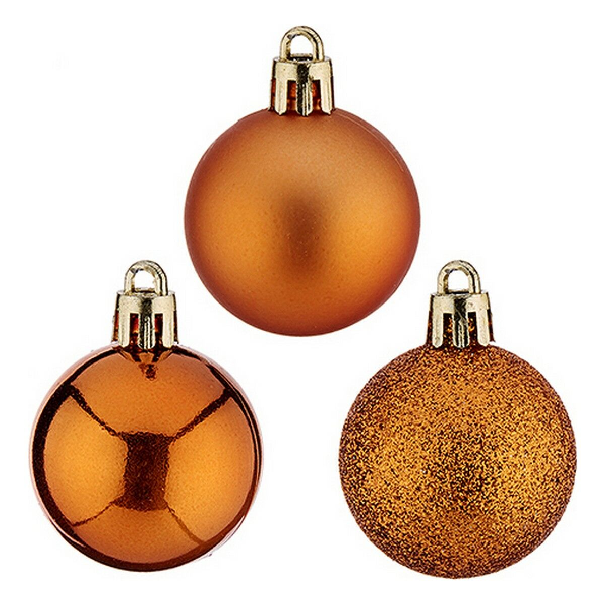 Bolas de Natal Ø 4 cm 12 Unidades Laranja Plástico 4 x 5 x 4 cm