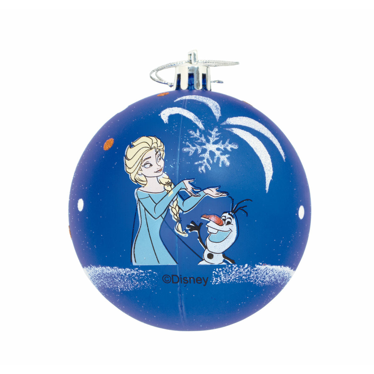 Bola de Natal Frozen Memories 6 Unidades Azul Branco Plástico (Ø 8 cm)