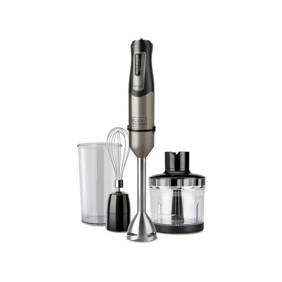 Batedeira de Mão Multifunções com Acessórios Black & Decker ES9160140B Preto Cinzento Prateado 1200 W