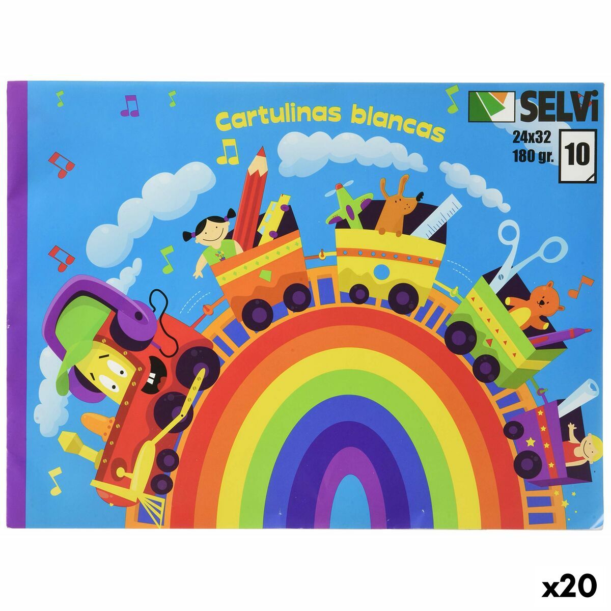 Cartolinas SELVI Branco 24 x 32 cm (20 Unidades)