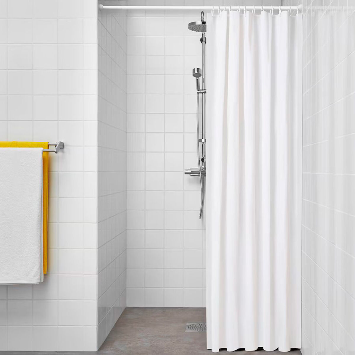 Cortina de Duche Exma Branco PVC 180 x 180 cm