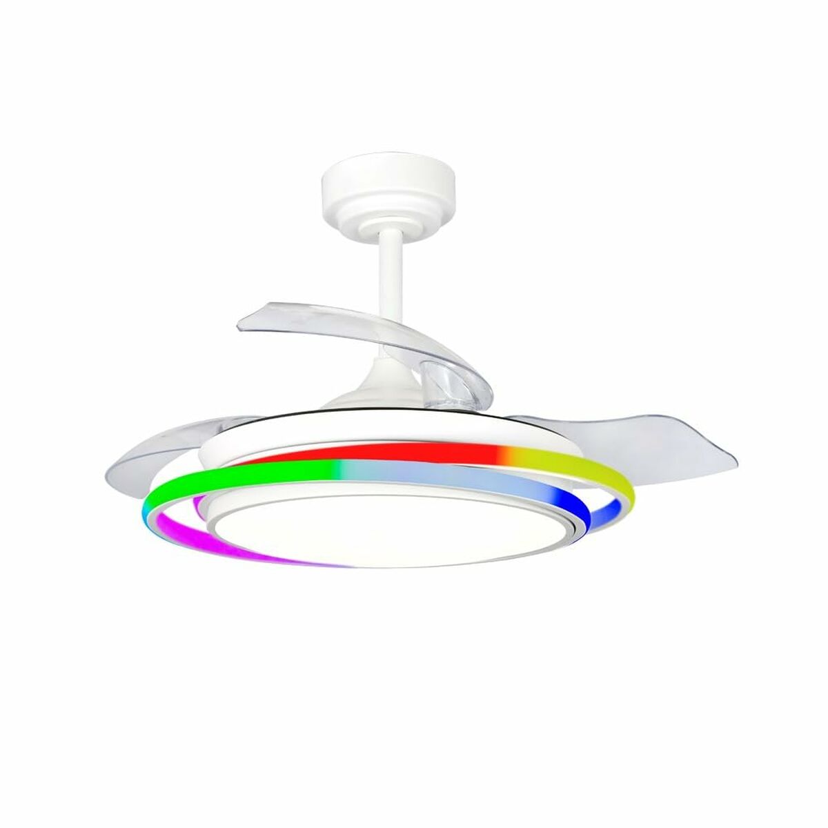 Ventilador de Teto CristalRecord ANTILA MINI RGB WH RETRAC Branco