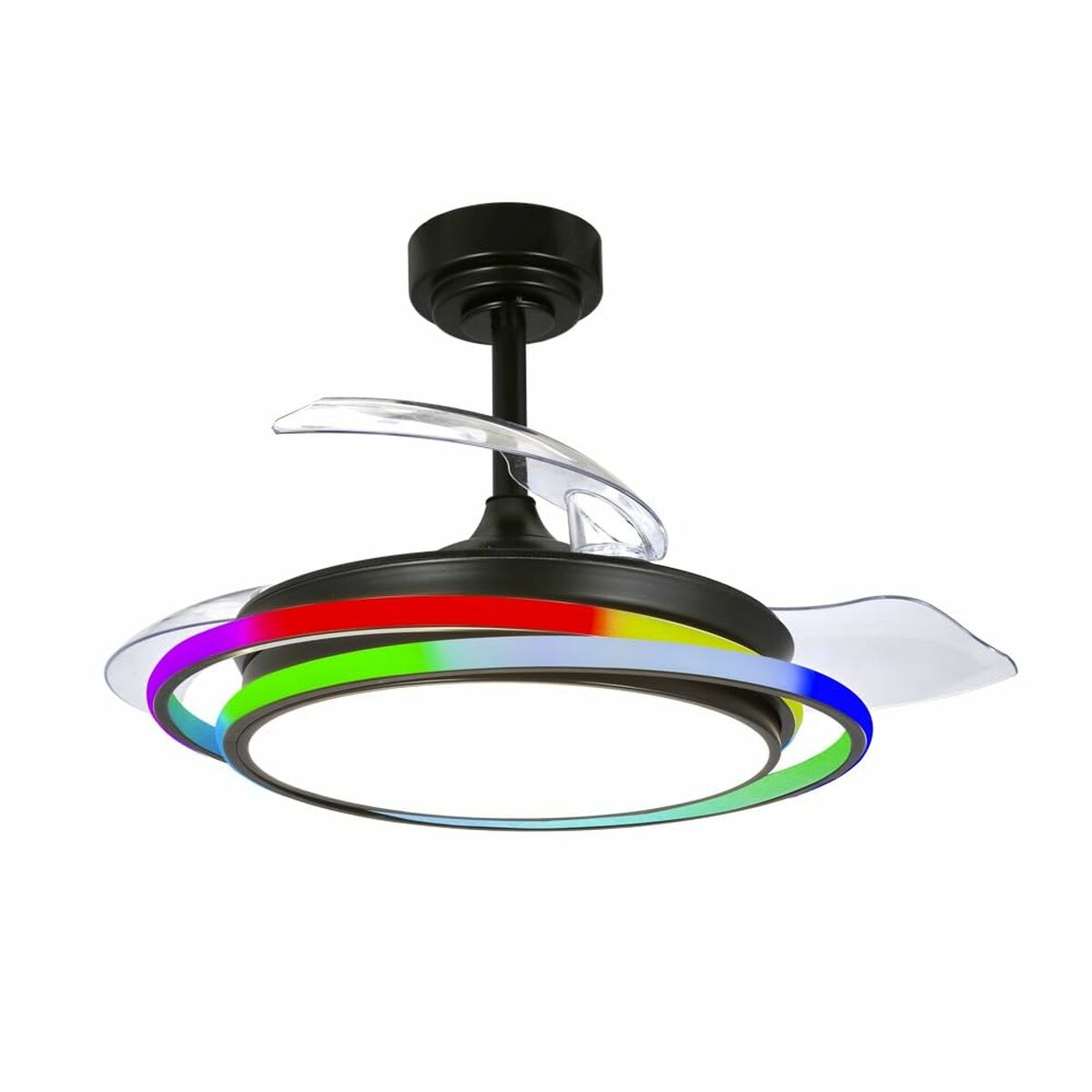 Ventilador de Teto CristalRecord ANTILA MINI RGB BK RETRAC Preto