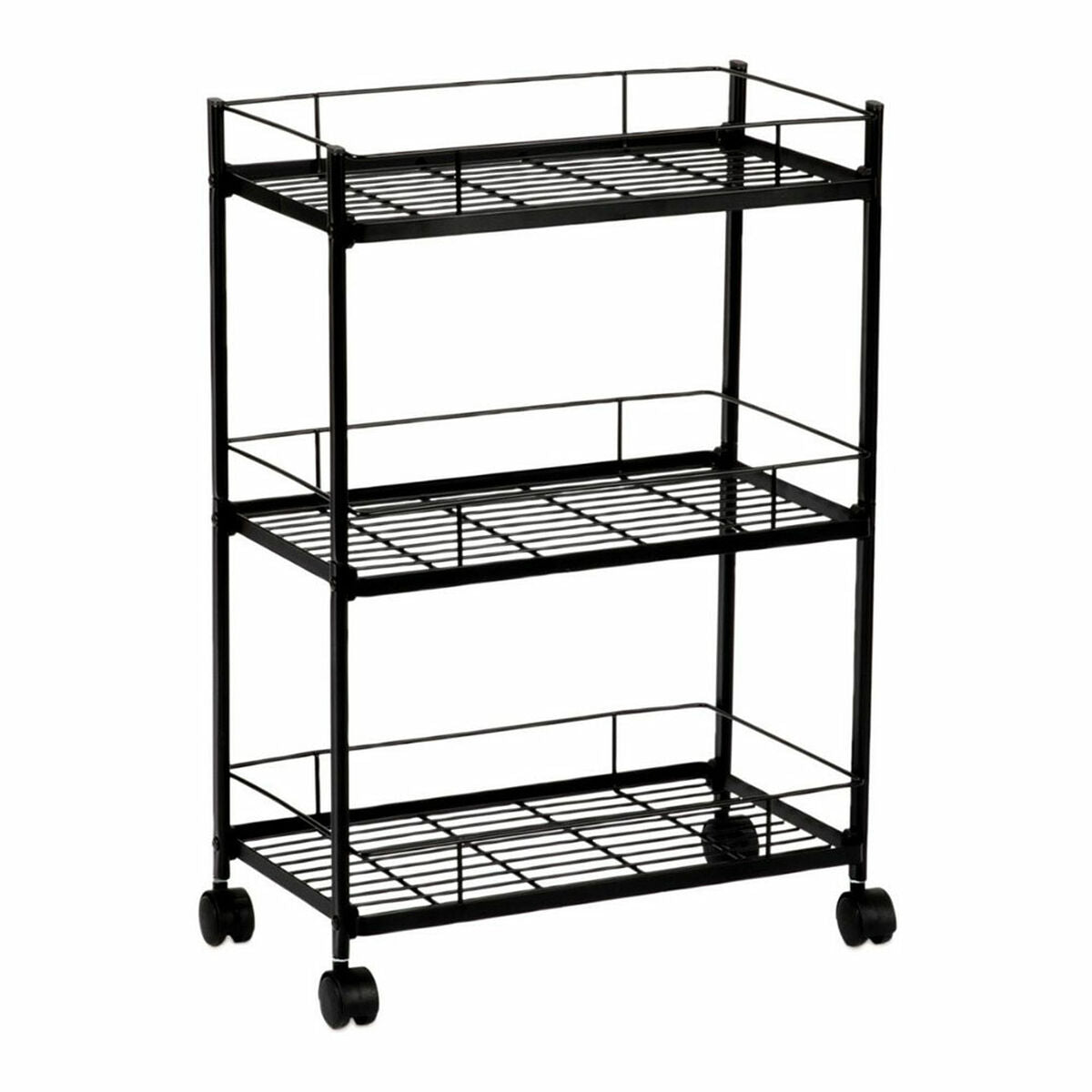Carrinho de Vegetais Andrea House cc72095 3 Prateleiras Preto Metal